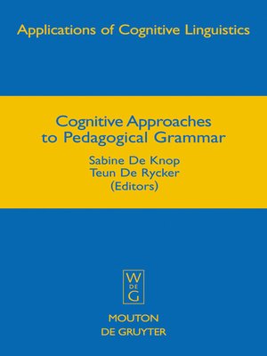 cover image of Cognitive Approaches to Pedagogical Grammar